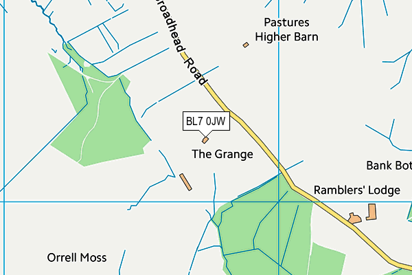 BL7 0JW map - OS VectorMap District (Ordnance Survey) BL7 0JW map - OS VectorMap District (Ordnance Survey)