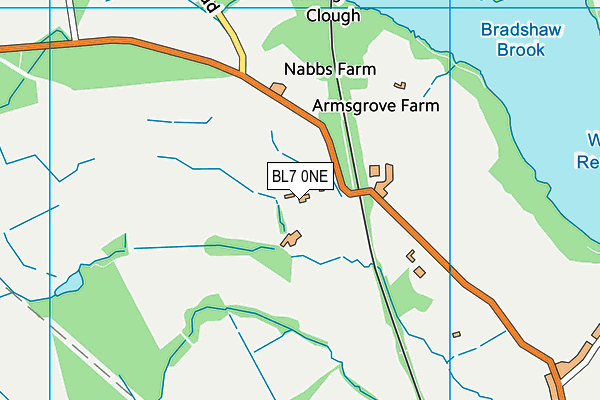 BL7 0NE map - OS VectorMap District (Ordnance Survey) BL7 0NE map - OS VectorMap District (Ordnance Survey)