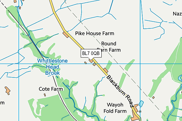 BL7 0QB map - OS VectorMap District (Ordnance Survey) BL7 0QB map - OS VectorMap District (Ordnance Survey)