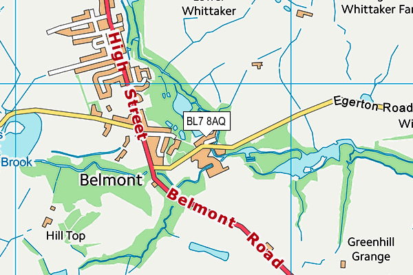 BL7 8AQ map - OS VectorMap District (Ordnance Survey) BL7 8AQ map - OS VectorMap District (Ordnance Survey)