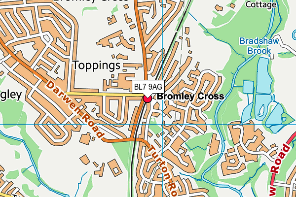 BL7 9AG map - OS VectorMap District (Ordnance Survey) BL7 9AG map - OS VectorMap District (Ordnance Survey)