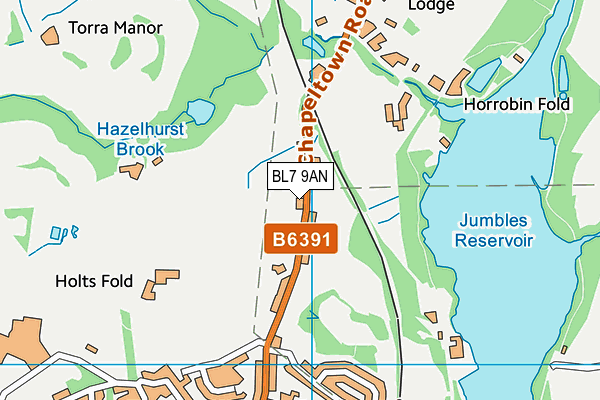 BL7 9AN map - OS VectorMap District (Ordnance Survey) BL7 9AN map - OS VectorMap District (Ordnance Survey)