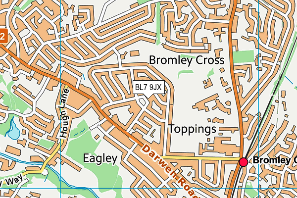 BL7 9JX map - OS VectorMap District (Ordnance Survey) BL7 9JX map - OS VectorMap District (Ordnance Survey)