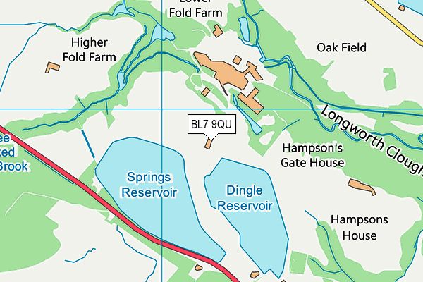 BL7 9QU map - OS VectorMap District (Ordnance Survey) BL7 9QU map - OS VectorMap District (Ordnance Survey)