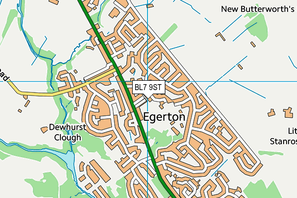 BL7 9ST map - OS VectorMap District (Ordnance Survey) BL7 9ST map - OS VectorMap District (Ordnance Survey)