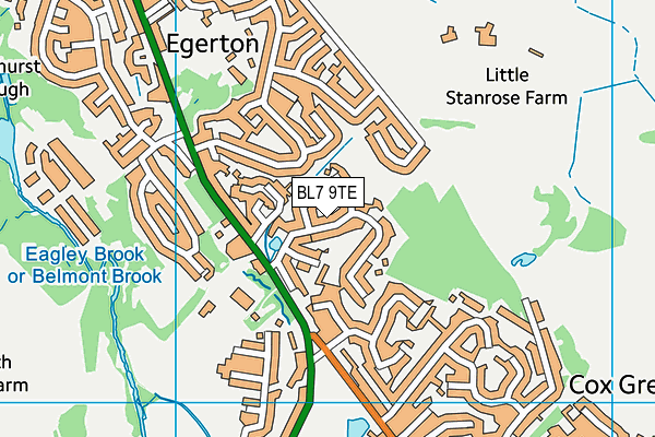 BL7 9TE map - OS VectorMap District (Ordnance Survey) BL7 9TE map - OS VectorMap District (Ordnance Survey)