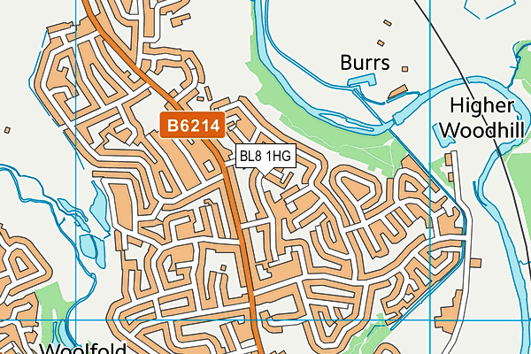 BL8 1HG map - OS VectorMap District (Ordnance Survey) BL8 1HG map - OS VectorMap District (Ordnance Survey)