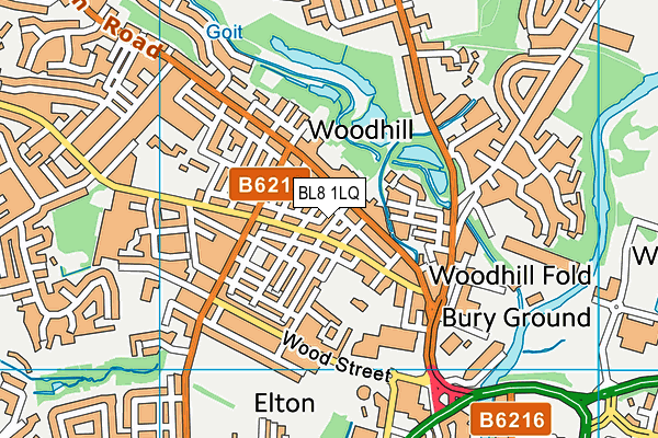 BL8 1LQ map - OS VectorMap District (Ordnance Survey) BL8 1LQ map - OS VectorMap District (Ordnance Survey)
