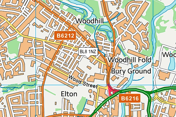 BL8 1NZ map - OS VectorMap District (Ordnance Survey) BL8 1NZ map - OS VectorMap District (Ordnance Survey)