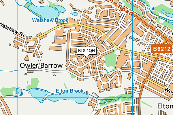 BL8 1QH map - OS VectorMap District (Ordnance Survey) BL8 1QH map - OS VectorMap District (Ordnance Survey)