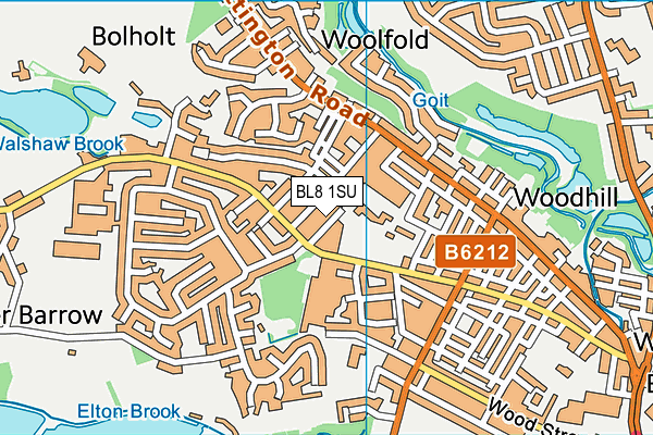 BL8 1SU map - OS VectorMap District (Ordnance Survey) BL8 1SU map - OS VectorMap District (Ordnance Survey)