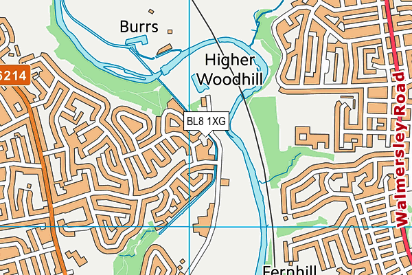 BL8 1XG map - OS VectorMap District (Ordnance Survey) BL8 1XG map - OS VectorMap District (Ordnance Survey)