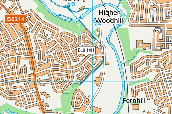 BL8 1XH map - OS VectorMap District (Ordnance Survey) BL8 1XH map - OS VectorMap District (Ordnance Survey)