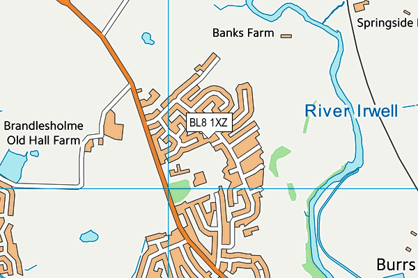 BL8 1XZ map - OS VectorMap District (Ordnance Survey) BL8 1XZ map - OS VectorMap District (Ordnance Survey)