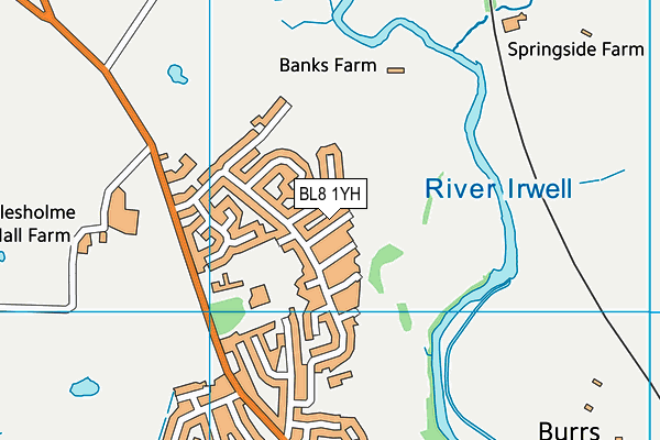 BL8 1YH map - OS VectorMap District (Ordnance Survey) BL8 1YH map - OS VectorMap District (Ordnance Survey)