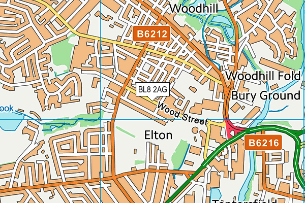 BL8 2AG map - OS VectorMap District (Ordnance Survey) BL8 2AG map - OS VectorMap District (Ordnance Survey)