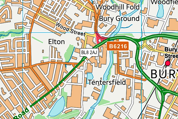 BL8 2AJ map - OS VectorMap District (Ordnance Survey) BL8 2AJ map - OS VectorMap District (Ordnance Survey)