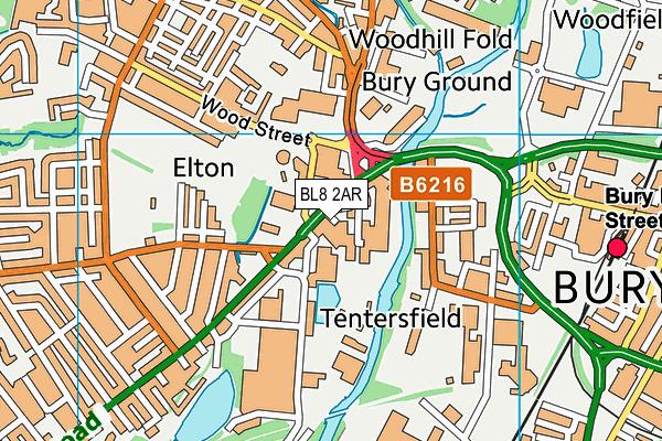 BL8 2AR map - OS VectorMap District (Ordnance Survey) BL8 2AR map - OS VectorMap District (Ordnance Survey)