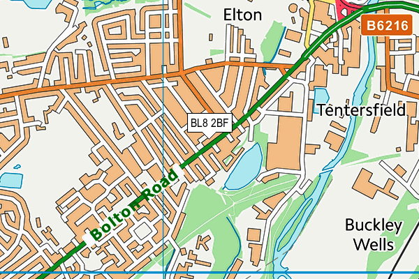 BL8 2BF map - OS VectorMap District (Ordnance Survey) BL8 2BF map - OS VectorMap District (Ordnance Survey)