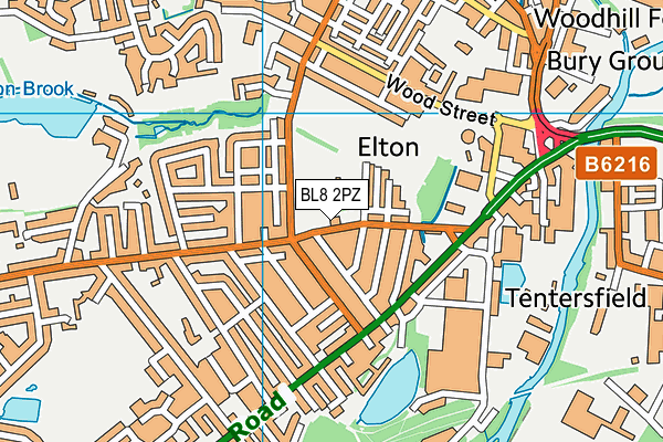 BL8 2PZ map - OS VectorMap District (Ordnance Survey) BL8 2PZ map - OS VectorMap District (Ordnance Survey)