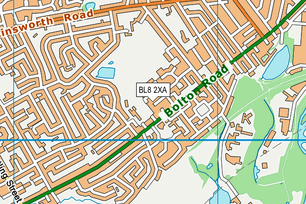 BL8 2XA map - OS VectorMap District (Ordnance Survey) BL8 2XA map - OS VectorMap District (Ordnance Survey)