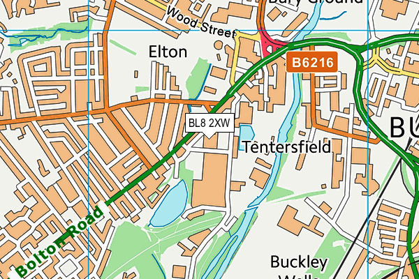 BL8 2XW map - OS VectorMap District (Ordnance Survey) BL8 2XW map - OS VectorMap District (Ordnance Survey)