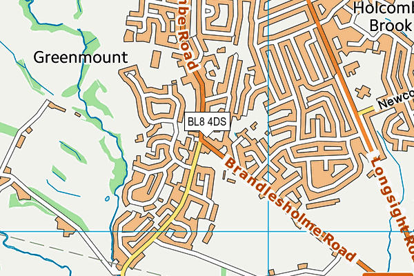 BL8 4DS map - OS VectorMap District (Ordnance Survey) BL8 4DS map - OS VectorMap District (Ordnance Survey)