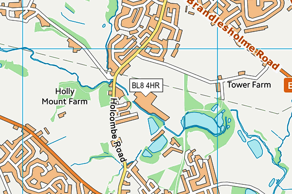 BL8 4HR map - OS VectorMap District (Ordnance Survey)