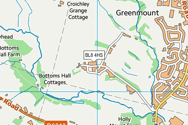 BL8 4HS map - OS VectorMap District (Ordnance Survey) BL8 4HS map - OS VectorMap District (Ordnance Survey)