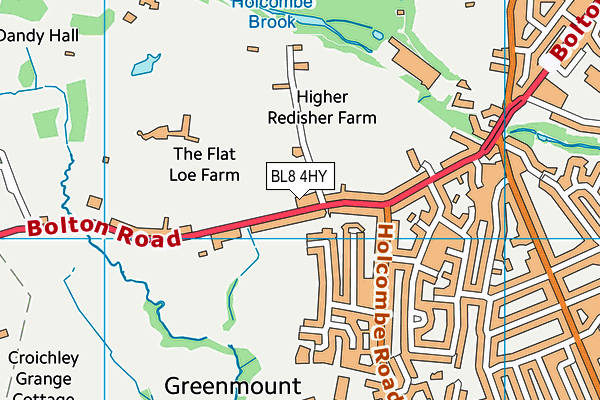 BL8 4HY map - OS VectorMap District (Ordnance Survey) BL8 4HY map - OS VectorMap District (Ordnance Survey)