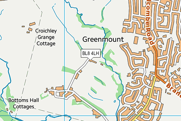 BL8 4LH map - OS VectorMap District (Ordnance Survey) BL8 4LH map - OS VectorMap District (Ordnance Survey)