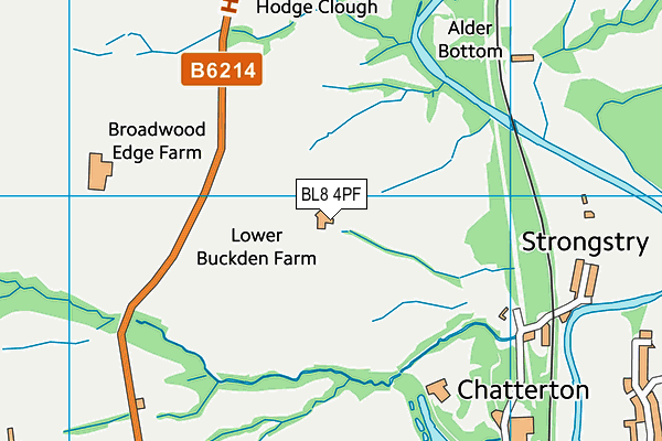BL8 4PF map - OS VectorMap District (Ordnance Survey) BL8 4PF map - OS VectorMap District (Ordnance Survey)