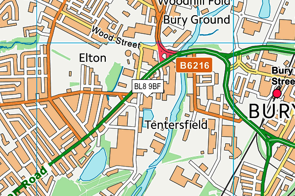 BL8 9BF map - OS VectorMap District (Ordnance Survey) BL8 9BF map - OS VectorMap District (Ordnance Survey)