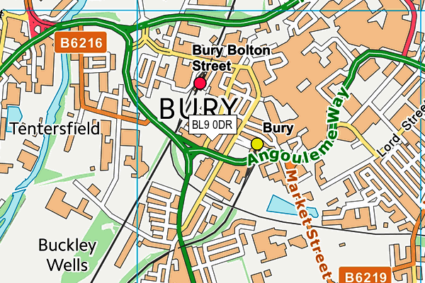 BL9 0DR map - OS VectorMap District (Ordnance Survey) BL9 0DR map - OS VectorMap District (Ordnance Survey)