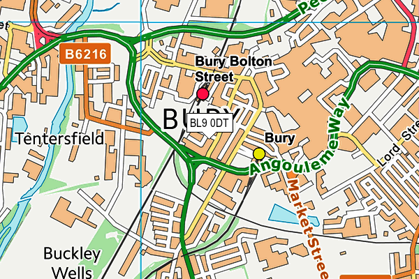 BL9 0DT map - OS VectorMap District (Ordnance Survey) BL9 0DT map - OS VectorMap District (Ordnance Survey)