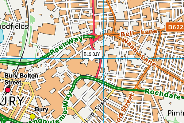 BL9 0JY map - OS VectorMap District (Ordnance Survey)