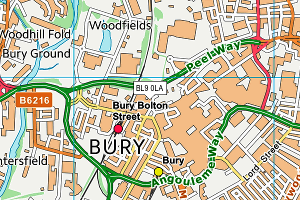 BL9 0LA map - OS VectorMap District (Ordnance Survey) BL9 0LA map - OS VectorMap District (Ordnance Survey)