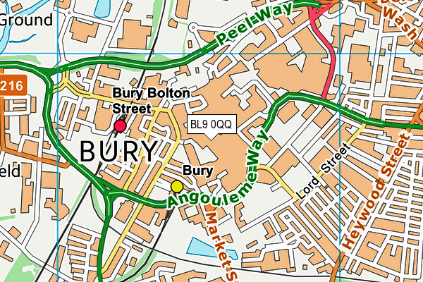 BL9 0QQ map - OS VectorMap District (Ordnance Survey) BL9 0QQ map - OS VectorMap District (Ordnance Survey)
