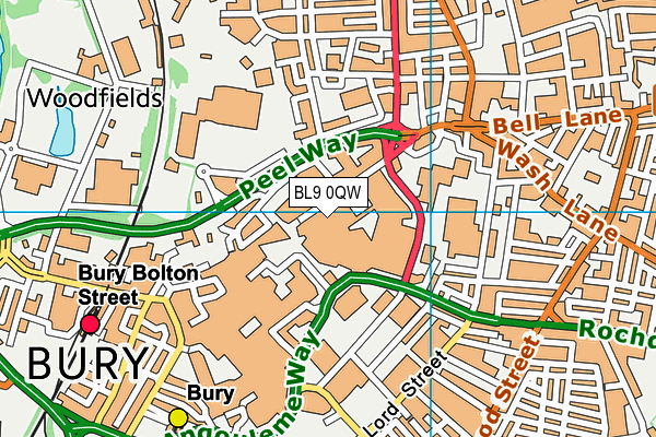 BL9 0QW map - OS VectorMap District (Ordnance Survey) BL9 0QW map - OS VectorMap District (Ordnance Survey)