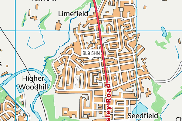 BL9 5HN map - OS VectorMap District (Ordnance Survey) BL9 5HN map - OS VectorMap District (Ordnance Survey)