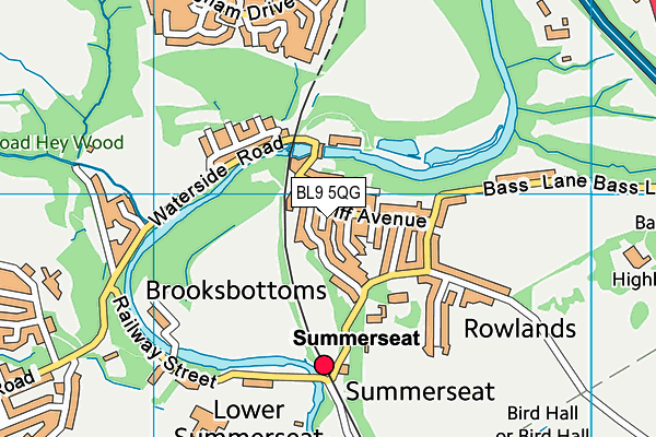 BL9 5QG map - OS VectorMap District (Ordnance Survey)