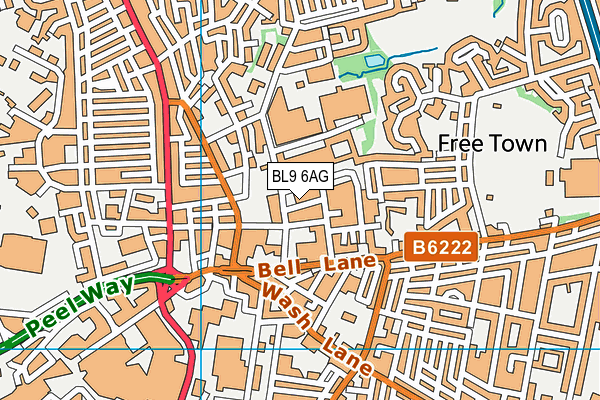 BL9 6AG map - OS VectorMap District (Ordnance Survey) BL9 6AG map - OS VectorMap District (Ordnance Survey)