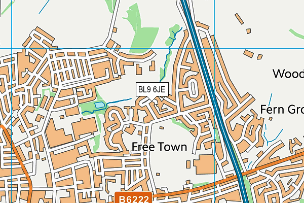 BL9 6JE map - OS VectorMap District (Ordnance Survey)