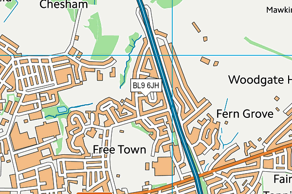 BL9 6JH map - OS VectorMap District (Ordnance Survey)