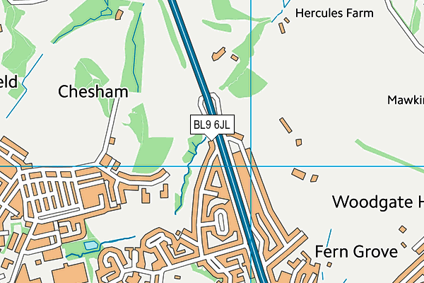 BL9 6JL map - OS VectorMap District (Ordnance Survey)