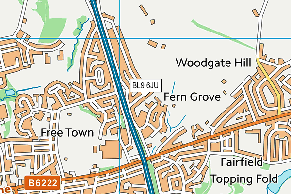 BL9 6JU map - OS VectorMap District (Ordnance Survey) BL9 6JU map - OS VectorMap District (Ordnance Survey)