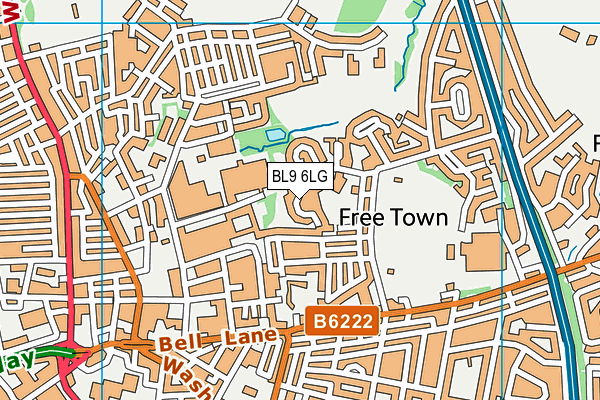 BL9 6LG map - OS VectorMap District (Ordnance Survey) BL9 6LG map - OS VectorMap District (Ordnance Survey)