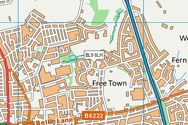BL9 6LH map - OS VectorMap District (Ordnance Survey) BL9 6LH map - OS VectorMap District (Ordnance Survey)