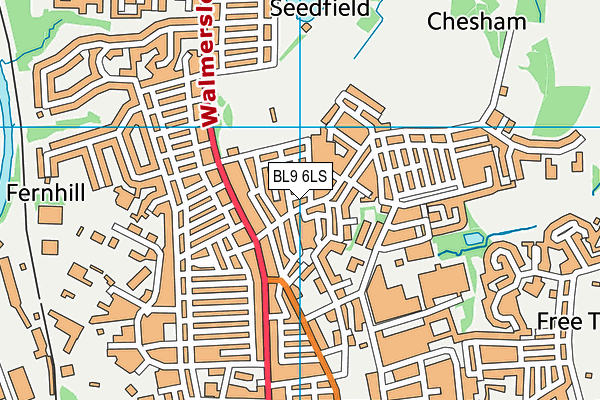 BL9 6LS map - OS VectorMap District (Ordnance Survey) BL9 6LS map - OS VectorMap District (Ordnance Survey)