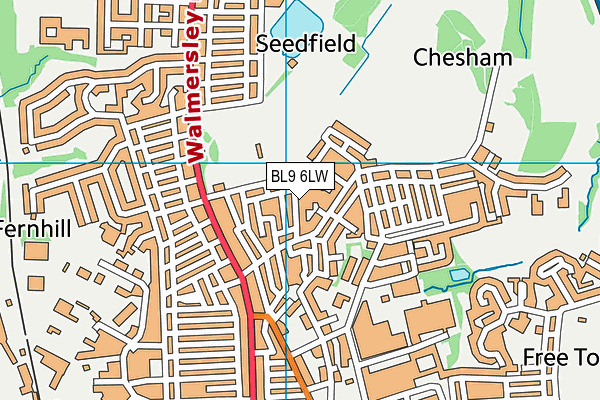 BL9 6LW map - OS VectorMap District (Ordnance Survey) BL9 6LW map - OS VectorMap District (Ordnance Survey)